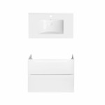 Комплект Qtap тумба подвесная Scorpio 800х585х460 мм White + раковина врезная Albatross QT71SC43972