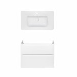 Комплект Qtap тумба подвесная Scorpio 800х585х460 мм White + раковина врезная Albatross 9H QT71SC43974