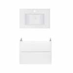 Комплект Qtap тумба подвесная Scorpio 800х585х460 мм White + раковина врезная Albatross E QT71SC43975