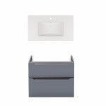 Комплект Qtap тумба подвесная Scorpio 800х585х460 мм Graphite + раковина врезная Albatross New QT71SC43990