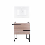 Комплект Qtap тумба напольная Taurus 600х800х437 мм Whitish oak + раковина врезная Albatross QT71TA44021