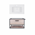 Комплект Qtap тумба подвесная Taurus 800х580х437 мм Whitish oak + раковина врезная Albatross E QT71TA44029