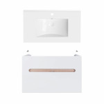 Комплект Qtap тумба подвесная Virgo 800х580х437 мм White/Whitish oak + раковина врезная Albatross QT71V44079