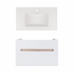 Комплект Qtap тумба подвесная Virgo 800х580х437 мм White/Whitish oak + раковина врезная Albatross New QT71V44083