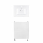 Комплект Qtap тумба напольная Tern 600х725х437 мм White + раковина врезная Albatross QT71TE44084