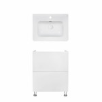 Комплект Qtap тумба напольная Tern 600х725х437 мм White + раковина врезная Albatross 9H QT71TE44086