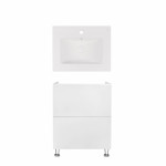 Комплект Qtap тумба напольная Tern 600х725х437 мм White + раковина врезная Albatross New QT71TE44088