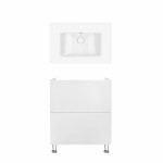 Комплект Qtap тумба напольная Tern 700х725х437 мм White + раковина врезная Albatross QT71TE44089