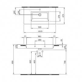 0022110W LAGUNA Тумба 100 з раковиною, білий
