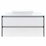 0022160W CITY Тумба 100 з раковиною, білий глянцевий колір  (2пак)