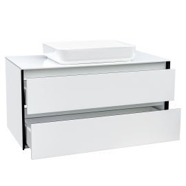0022160W CITY Тумба 100 з раковиною, білий глянцевий колір  (2пак)