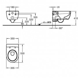 204000000 iCon Унитаз подвесной, 6л, 355х530мм