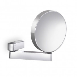 1095 060 17 Зеркало косметическое настенное 202*202 мм двустороннее с LED подсветкой, увеличение *3, *7 раз, прямое подключение , поворотный рычаг,