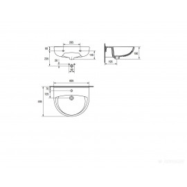 PRESIDENT Раковина-60 з отв. по центру