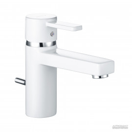 382609175 Zenta XL white Смеситель д/раковины с д/к, белый/хром