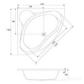 VENUS Ванна 140x140 + PW02(PW01,PW04,PW06,PW011)