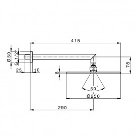 15014140B ART Верхний душ, черный матовый