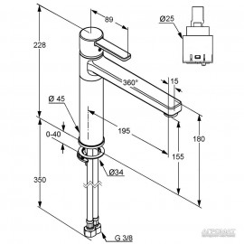 389739175 Zenta white Смеситель д/кухни