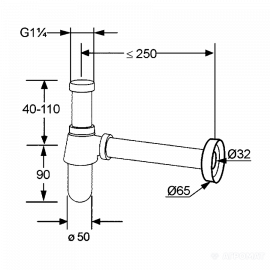 101050500 Kludi Сифон для раковины.