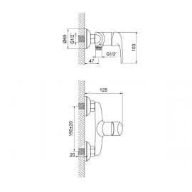 33190128 GIRAN Смеситель д/душа