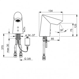 1714FZ Optima Смеситель раковины питания от батарейки 6 V Bluetooth