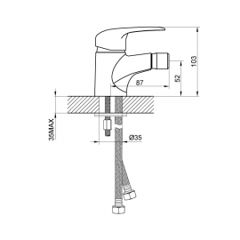 46190128P GIRAN Смеситель д/биде с дон. клоп. 01011100