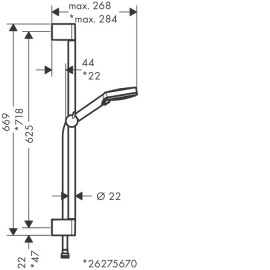 26275000 Vernis Blend Душевой набор (ручной душ, шланг, стойка, ползунок), хром