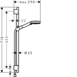 26422670 Vernis Blend Душевой набор (ручной душ, шланг, стойка, ползунок), черный матовый