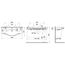 H8127040001041 Palace Раковина-120, 1 отв