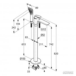 525900575 Balance Смеситель д/ванны, с пола