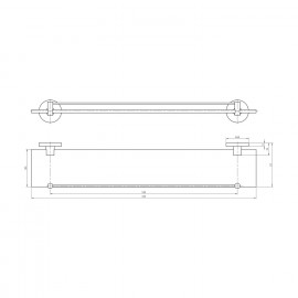 2110851A Hotel Line Стеклянная полка с держателем, хром
