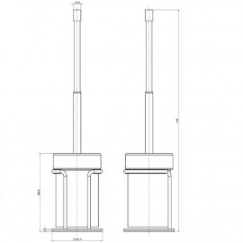 2110927A UNIQUE Щетка для унитаза, на пол, керамика+хром
