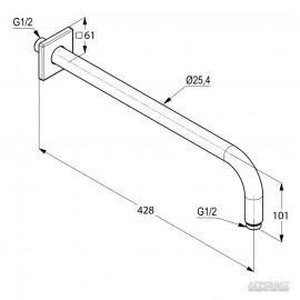 665340500 A-QA Держатель 400 верхнего душа