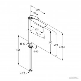 522989175 Balance white 270 Смеситель д/раковины