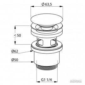 104240500 Push-open Донный клапан