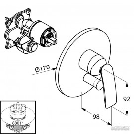 526509175 Balance white Наружная часть смесителя д/ванны