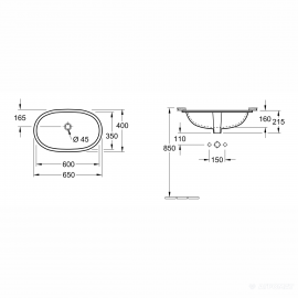 41626001 O.NOVO Раковина під стільницю