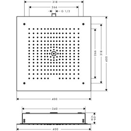 26252000 Raindance E 400 Air 1jet Наружная часть верхнего душа