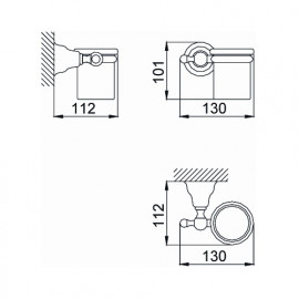8020142G Charlestone Стакан с держателем, золото