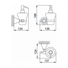 8024142G Charlestone Дозатор жидкого мыла, золото