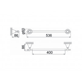 8012142G Charlestone Полотенцедержатель 40см, золото