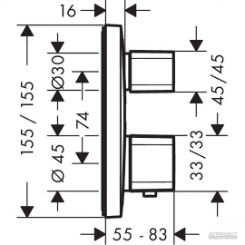 15708000 Ecostat E Наружная часть термостата