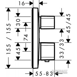15708000 Ecostat E Наружная часть термостата