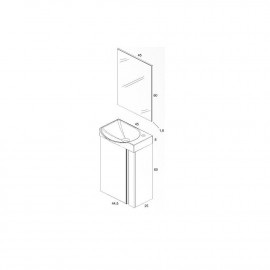 122910 ELEGANCE Pack Комплект мебели 45 White (тумба+раков.+зерк)(1уп)