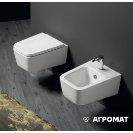 DE 29/F85 - DEGRADE, Биде "XS" подвесное 36,5Х46. на 1 отв., + набор крепл. F85, белое