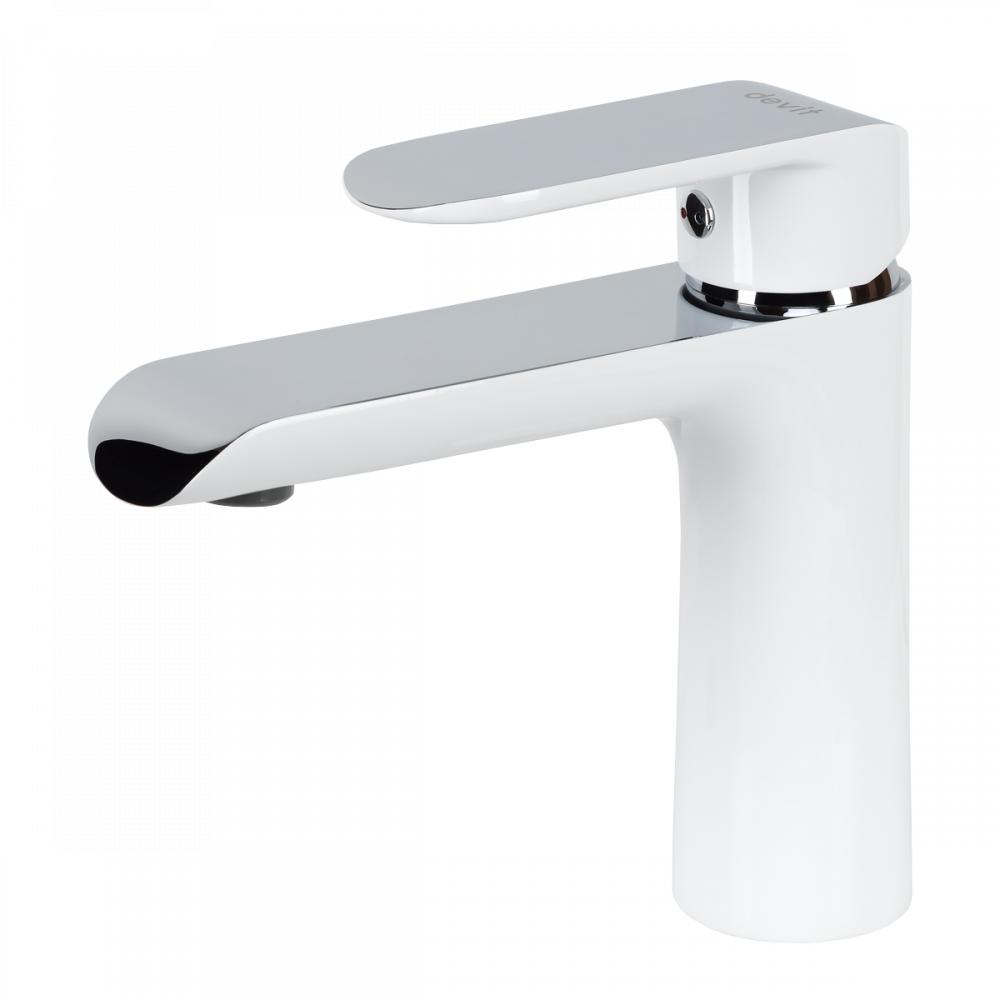 43111141W IVEN Смеситель для раковины с донным клапаном 01011100, хром/белый