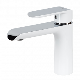 43111141W IVEN Смеситель для раковины с донным клапаном 01011100, хром/белый