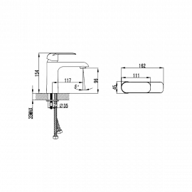 43111141W IVEN Смеситель для раковины с донным клапаном 01011100, хром/белый