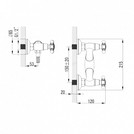 43615127 RETRO 2.0 Смеситель д/душа