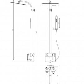 37520148W KATARINA Душевая система, хром-белый